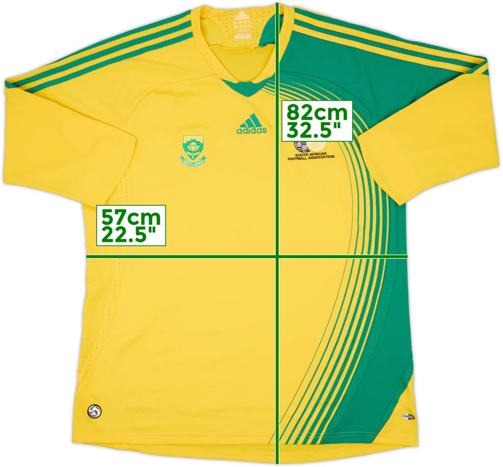 2007-09 South Africa Home L/S Shirt - 9/10 - (XL)