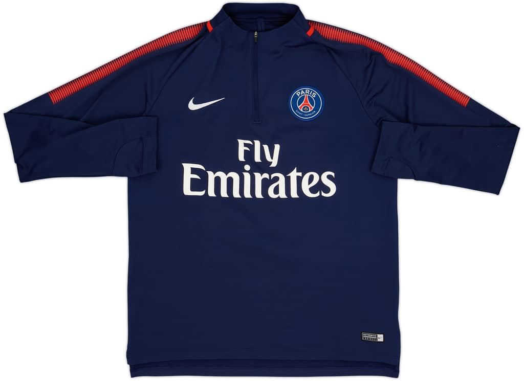 2017-18 Paris Saint-Germain Nike 1/4 Zip Drill Top - 8/10 - (L)