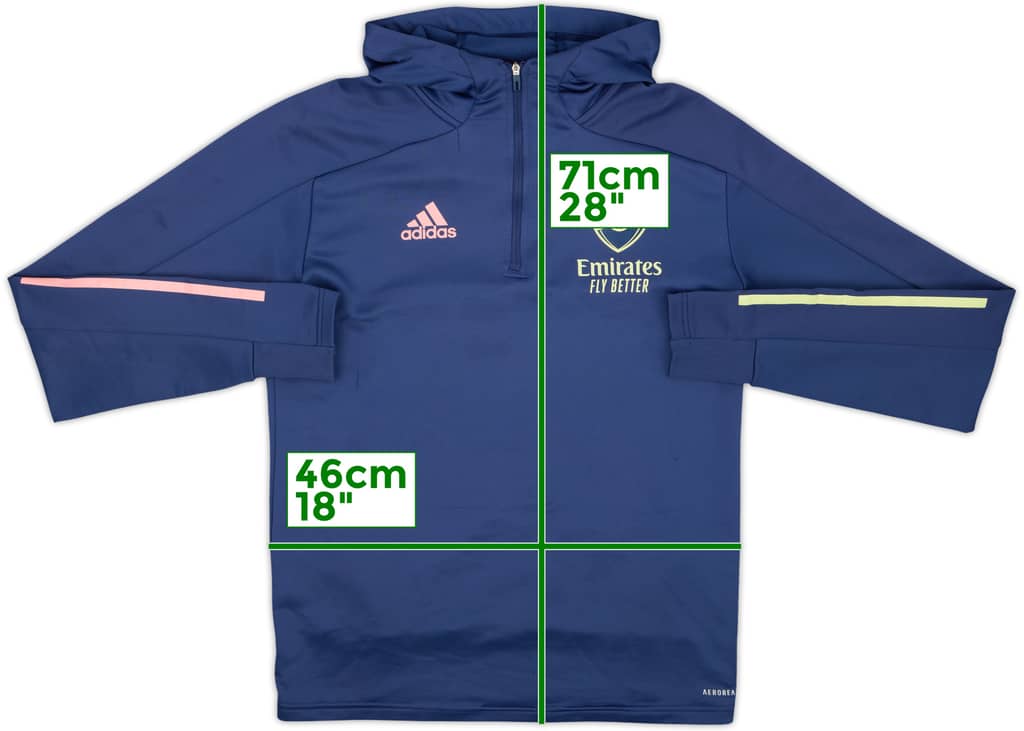 2019-20 Arsenal adidas 1/4 Zip Hooded Top - 6/10 - (S)