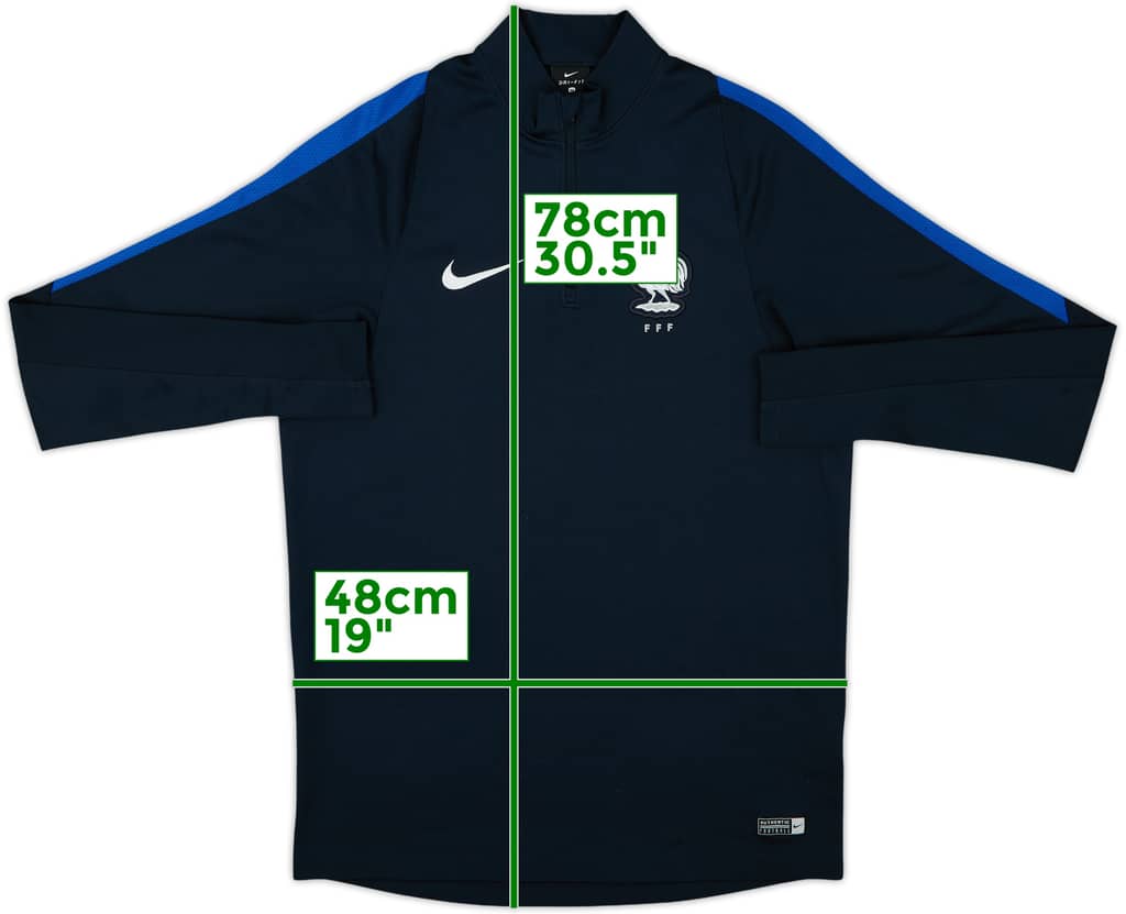 2016-17 France Nike 1/4 Zip Drill Top - 9/10 - (M)