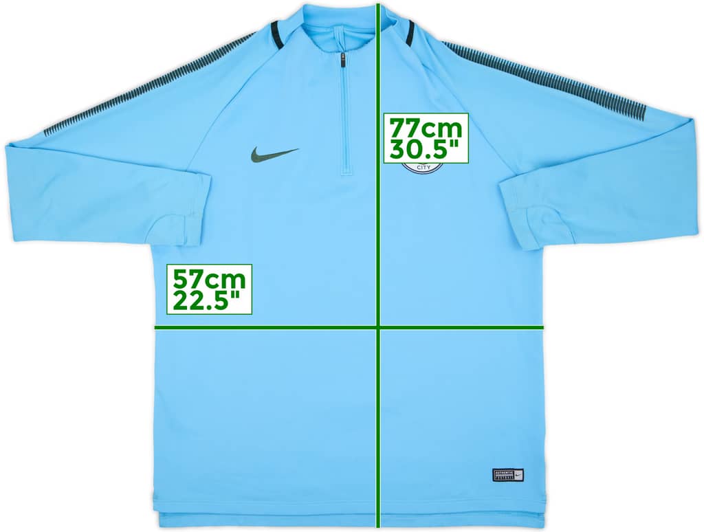 2018-19 Manchester City Nike 1/4 Zip Drill Top - 7/10 - (XL)