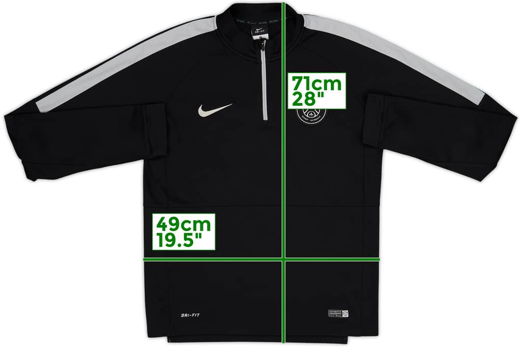2014-15 Paris Saint-Germain Nike 1/4 Zip Drill Top - 8/10 - (M)