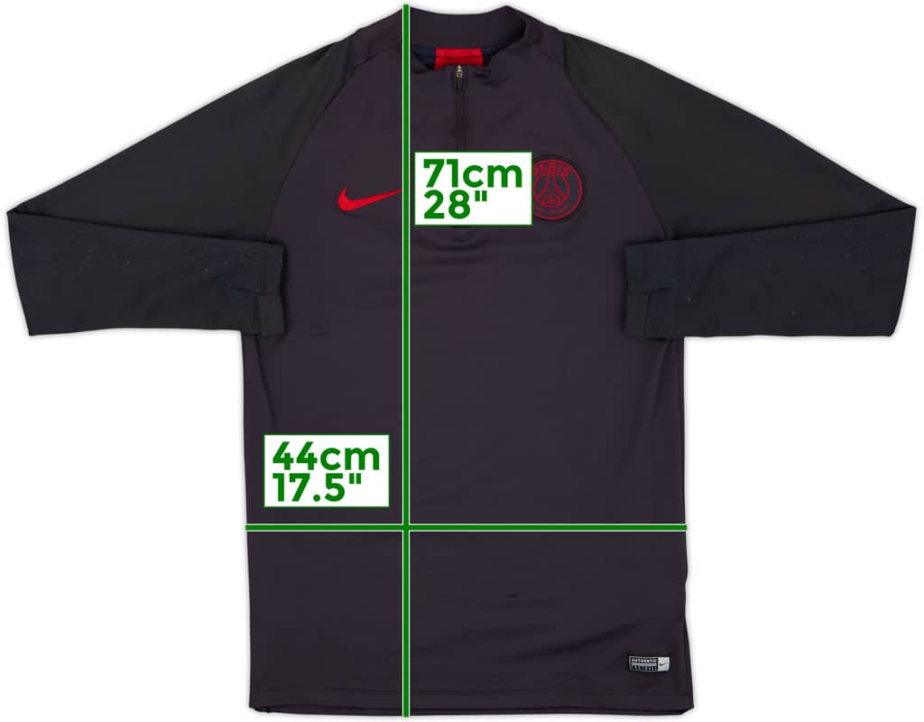 2019-20 Paris Saint-Germain Nike 1/4 Zip Training Top - 8/10 - (S)
