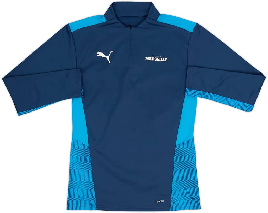 2021-22 Olympique Marseille Puma 1/4 Zip Top de entrenamiento - 10/10 - (S)