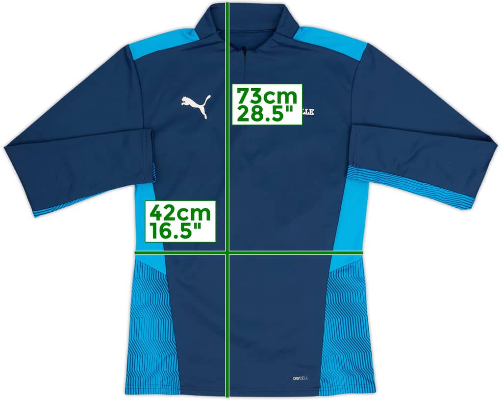 2021-22 Olympique Marseille Puma 1/4 Zip Top de entrenamiento - 10/10 - (S)