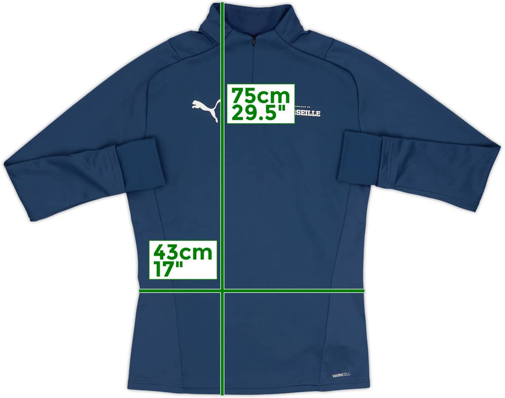 2021-22 Olympique Marseille Puma 1/4 Zip Drill Top - 10/10 - (S)