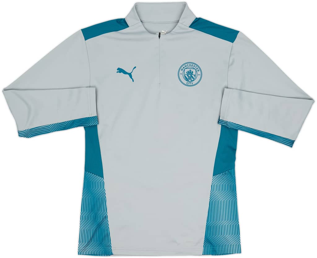2021-22 Manchester City Puma 1/4 Zip Drill Top - 8/10 - (S)