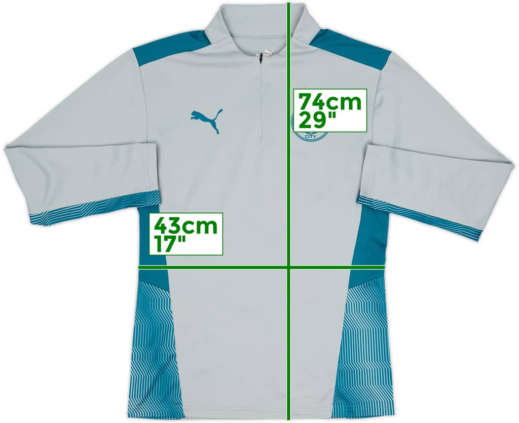 2021-22 Manchester City Puma 1/4 Zip Drill Top - 8/10 - (S)