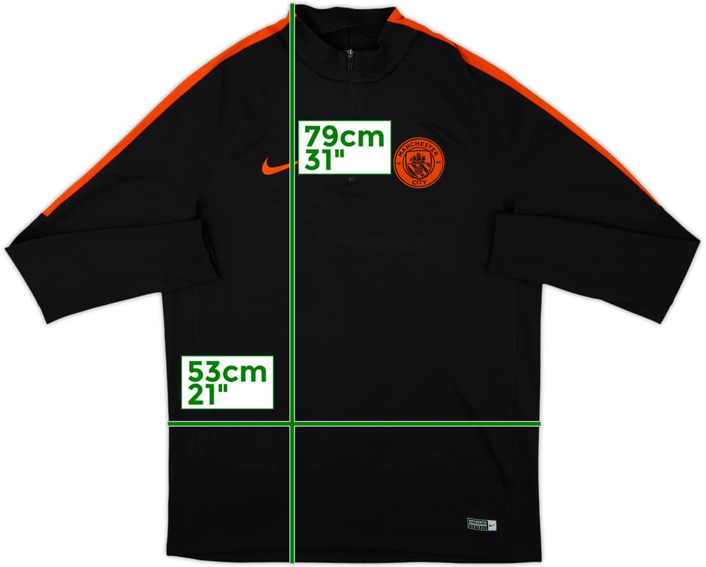 2016-17 Manchester City Nike 1/4 Zip Drill Top - 7/10 - (L)