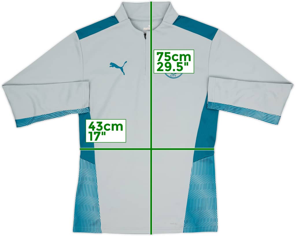 2021-22 Manchester City Puma 1/4 Zip Training Top - 8/10 - (S)