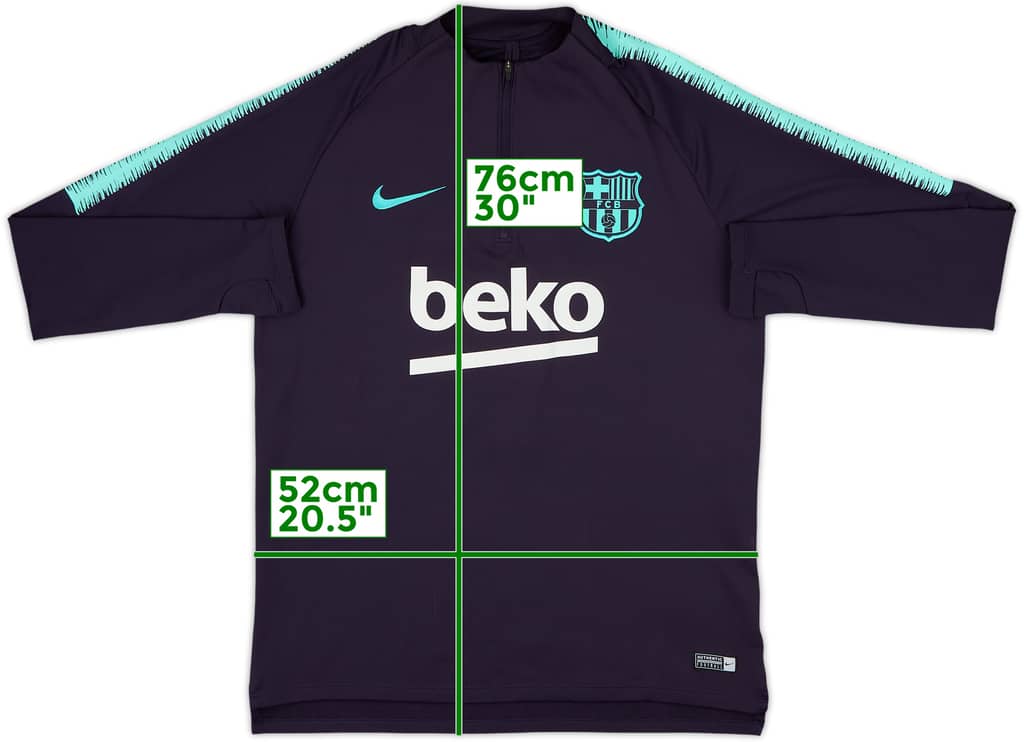 2018-19 Barcelona Nike 1/4 Zip Drill Top - 8/10 - (L)