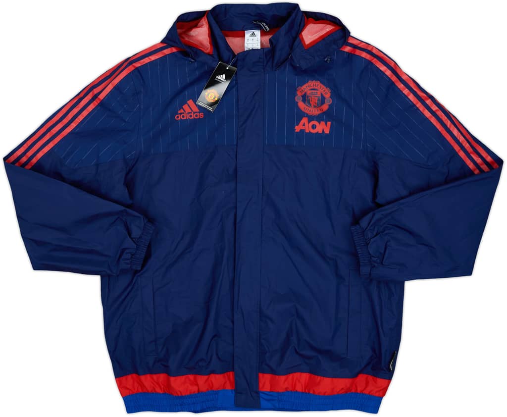 2015-16 Manchester United adidas Hooded Rain Jacket (XL)