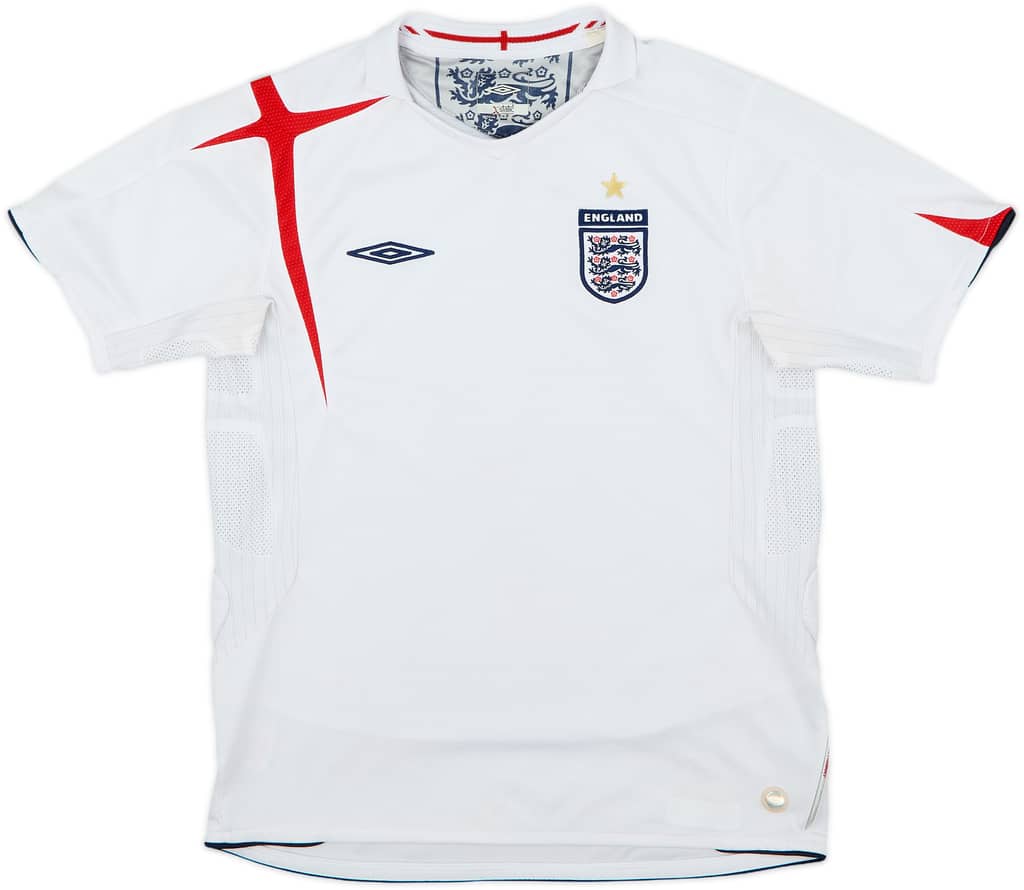 2005-07 England Home Shirt - 8/10 - (L.Boys)