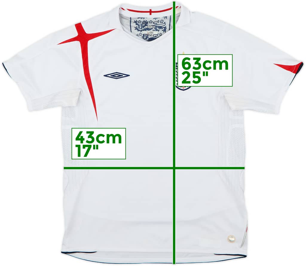 2005-07 England Home Shirt - 8/10 - (L.Boys)