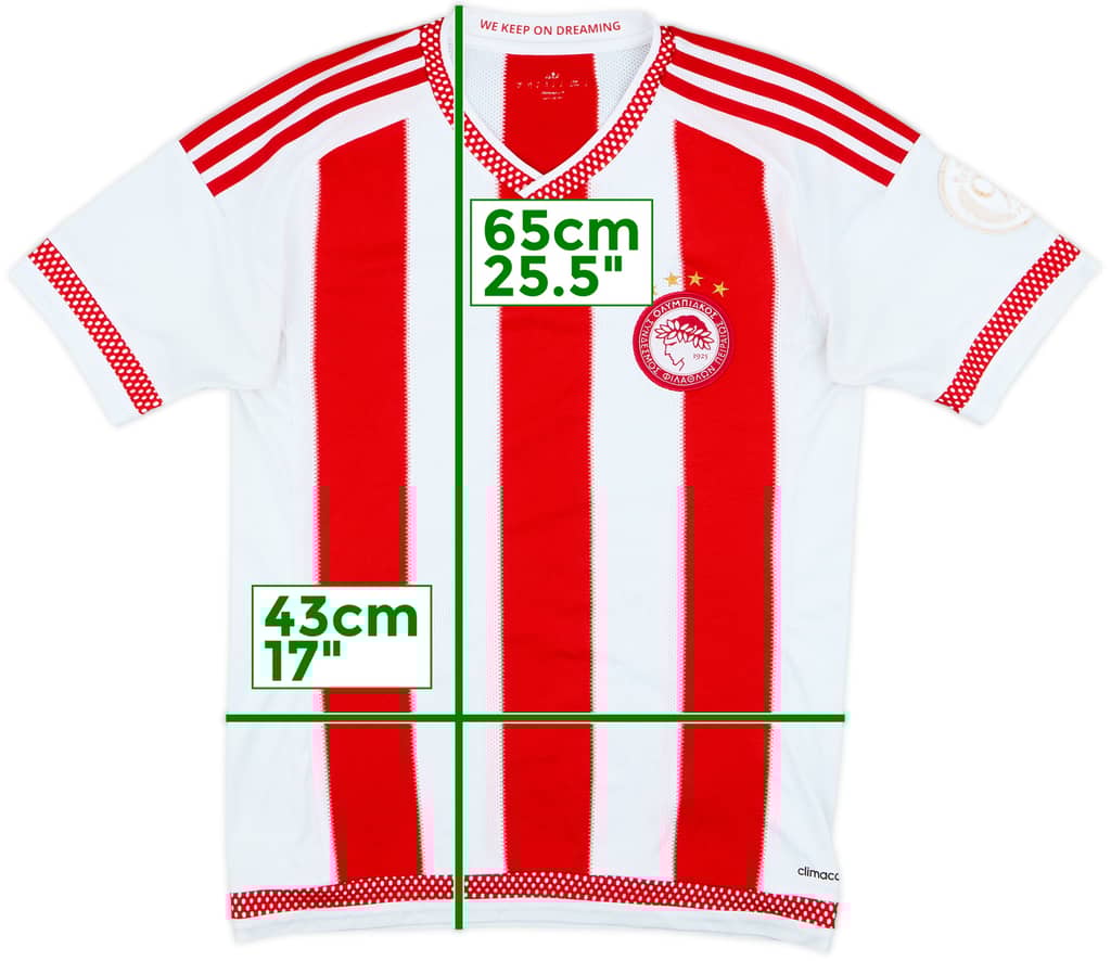 2015-16 Olympiakos Home Shirt - 8/10 - (XS)