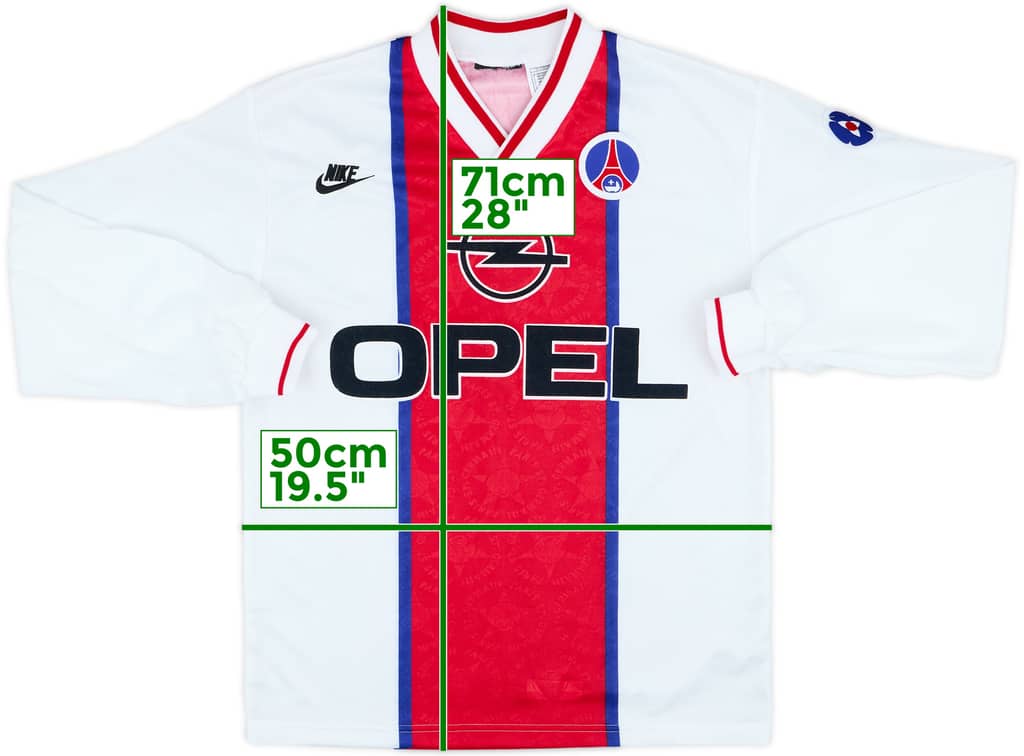 Camiseta de visitante de manga larga del Paris Saint-Germain 1995-96 - 9/10 - (S)