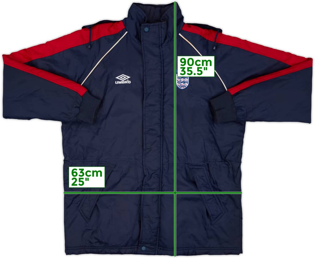 1999-00 England Umbro Padded Bench Coat - 9/10 - (M)