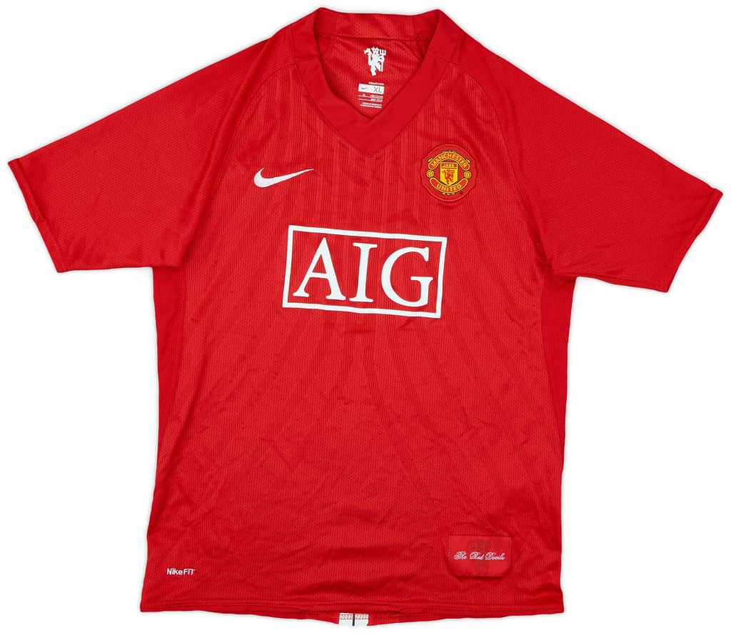 2007-09 Manchester United Home Shirt - 7/10 - (XL.Boys)