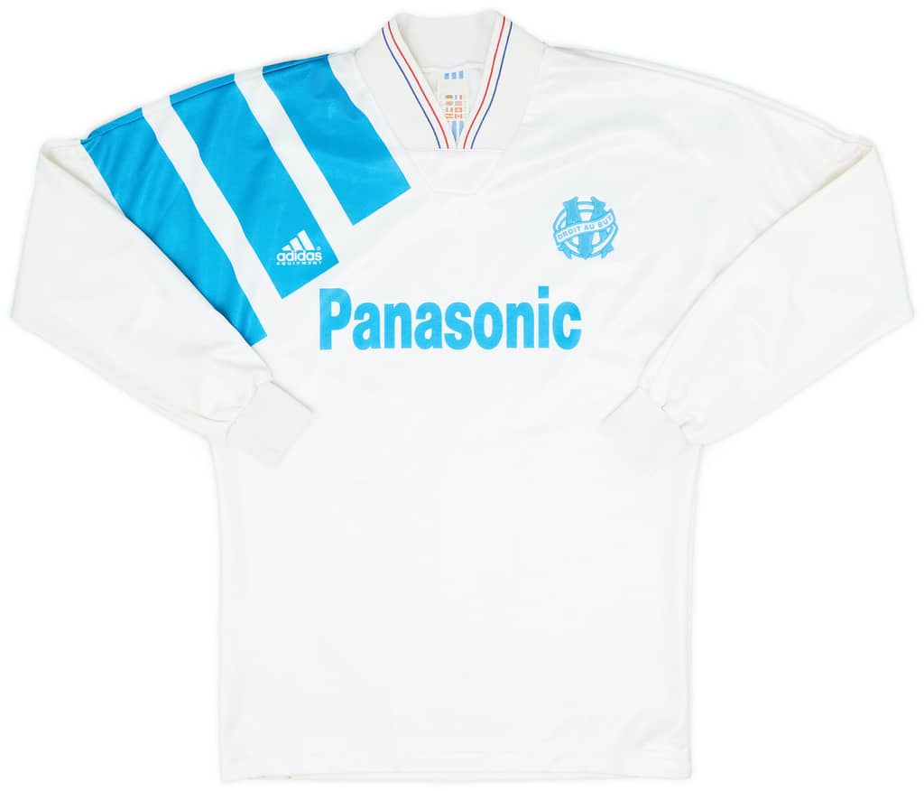 1991-92 Olympique Marseille Home L/S Shirt - 8/10 - (S)