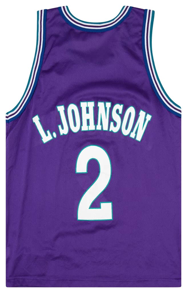 1994-95 Charlotte Hornets Johnson #2 Champion Jersey (Alternate) L