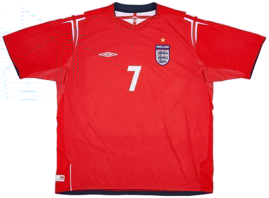 2004-06 England Away Shirt Beckham #7 - 7/10 - (XXL)