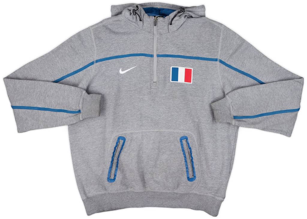 2011-12 France Nike Hooded 1/4 Zip Sweat Top - 10/10 - (L)