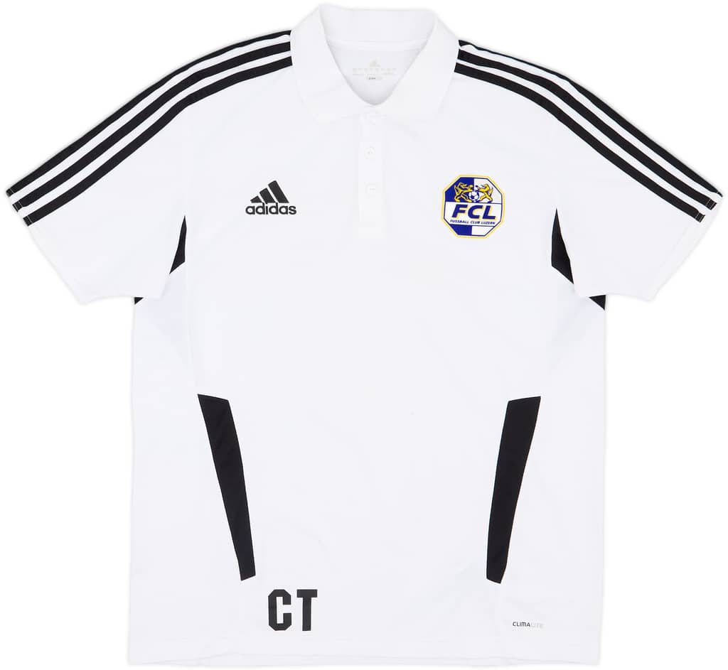 2011-12 FC Luzern adidas Staff Issue Polo Shirt 'CT' - 8/10 - (L)