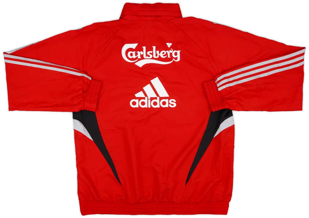 2008-09 Liverpool adidas 1/4 Zip Hooded Rain Jacket - 7/10 - (L)