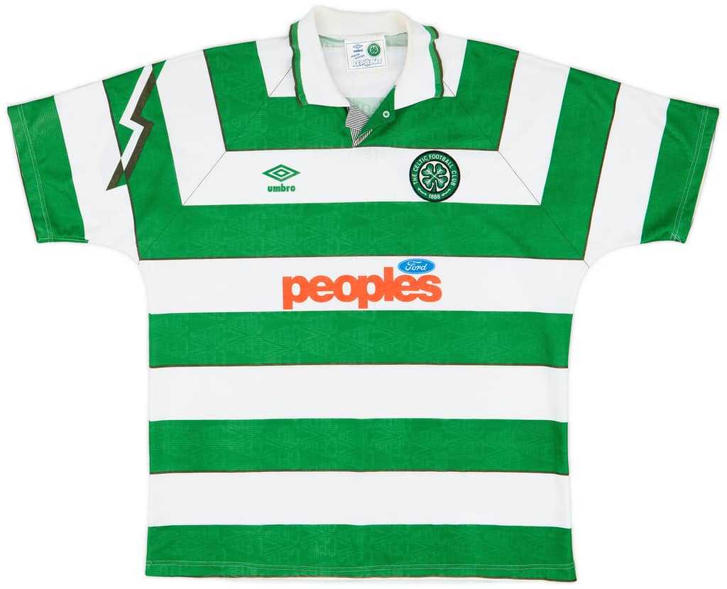1991-92 Celtic Home Shirt - 9/10 - (XL)