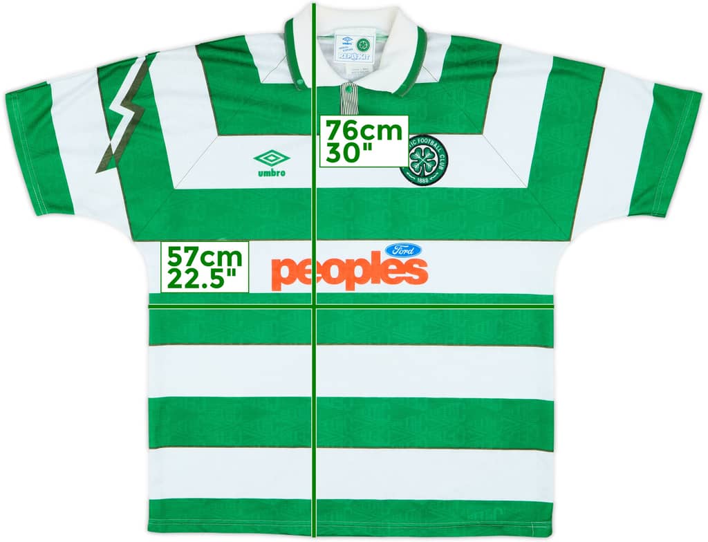 1991-92 Celtic Home Shirt - 8/10 - (L)
