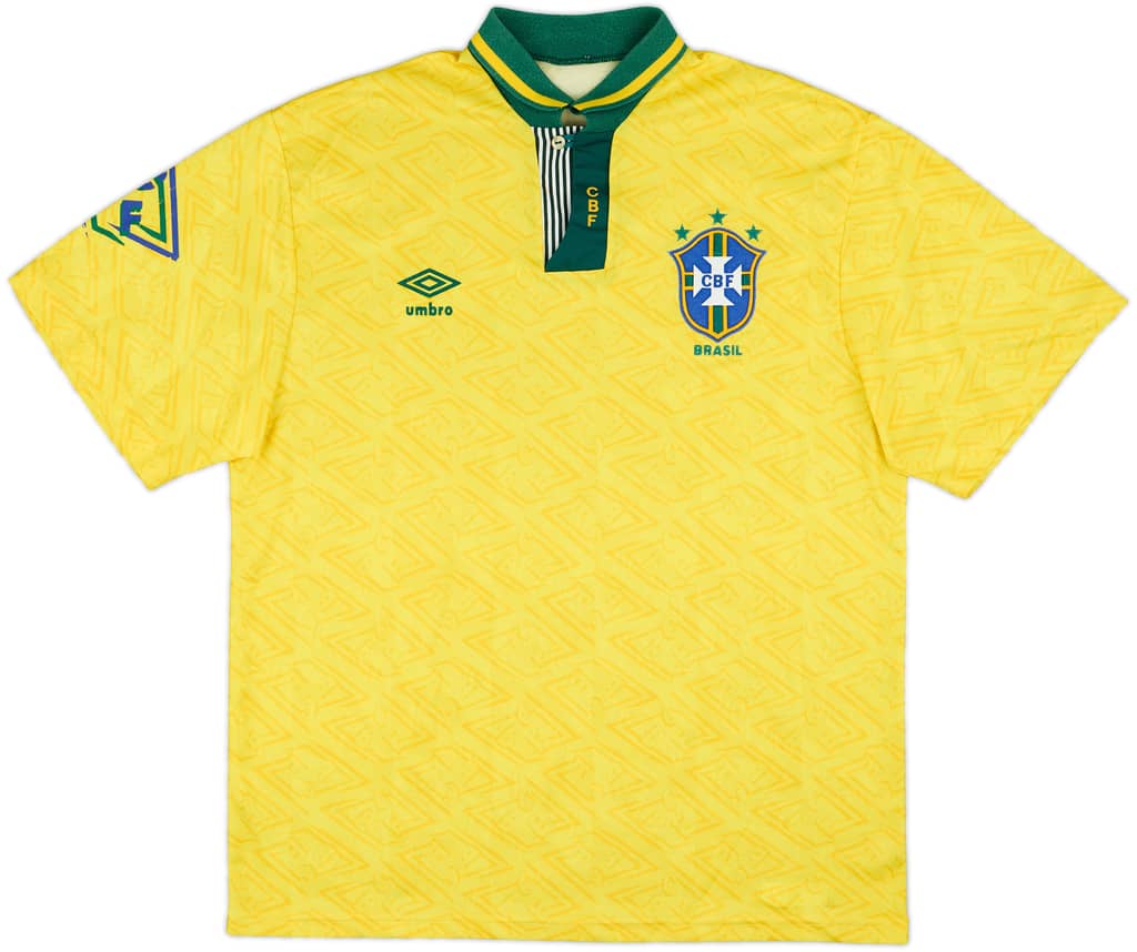 1991-93 Brazil Home Shirt - 7/10 - (L)