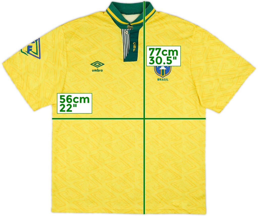 1991-93 Brazil Home Shirt - 7/10 - (L)