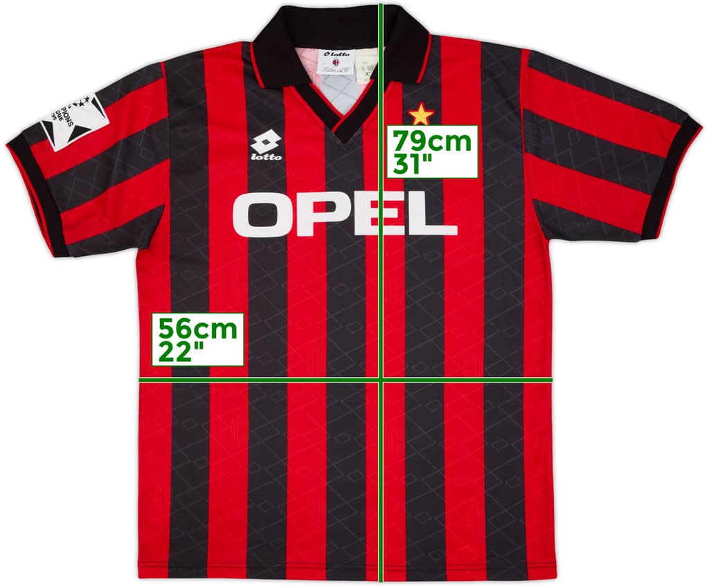 1994-95 AC Milan Home Shirt - 10/10 - (XL)