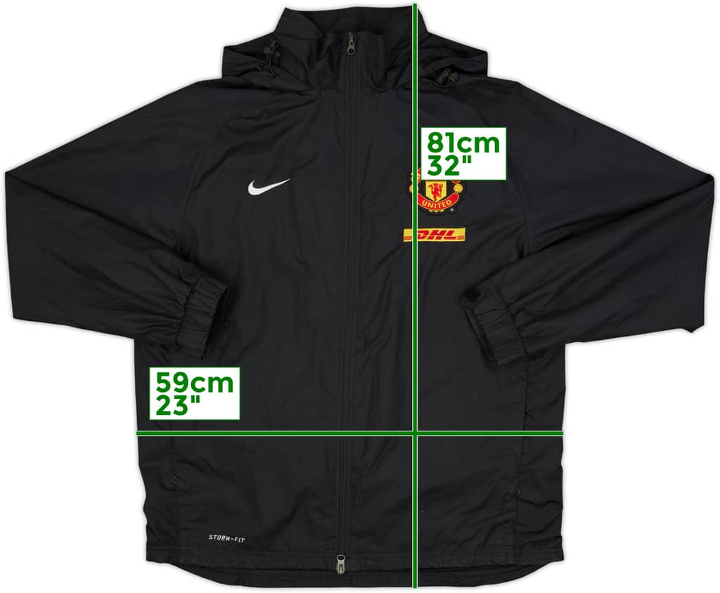 2011-12 Manchester United Nike Hooded Rain Jacket - 8/10 - (XL)