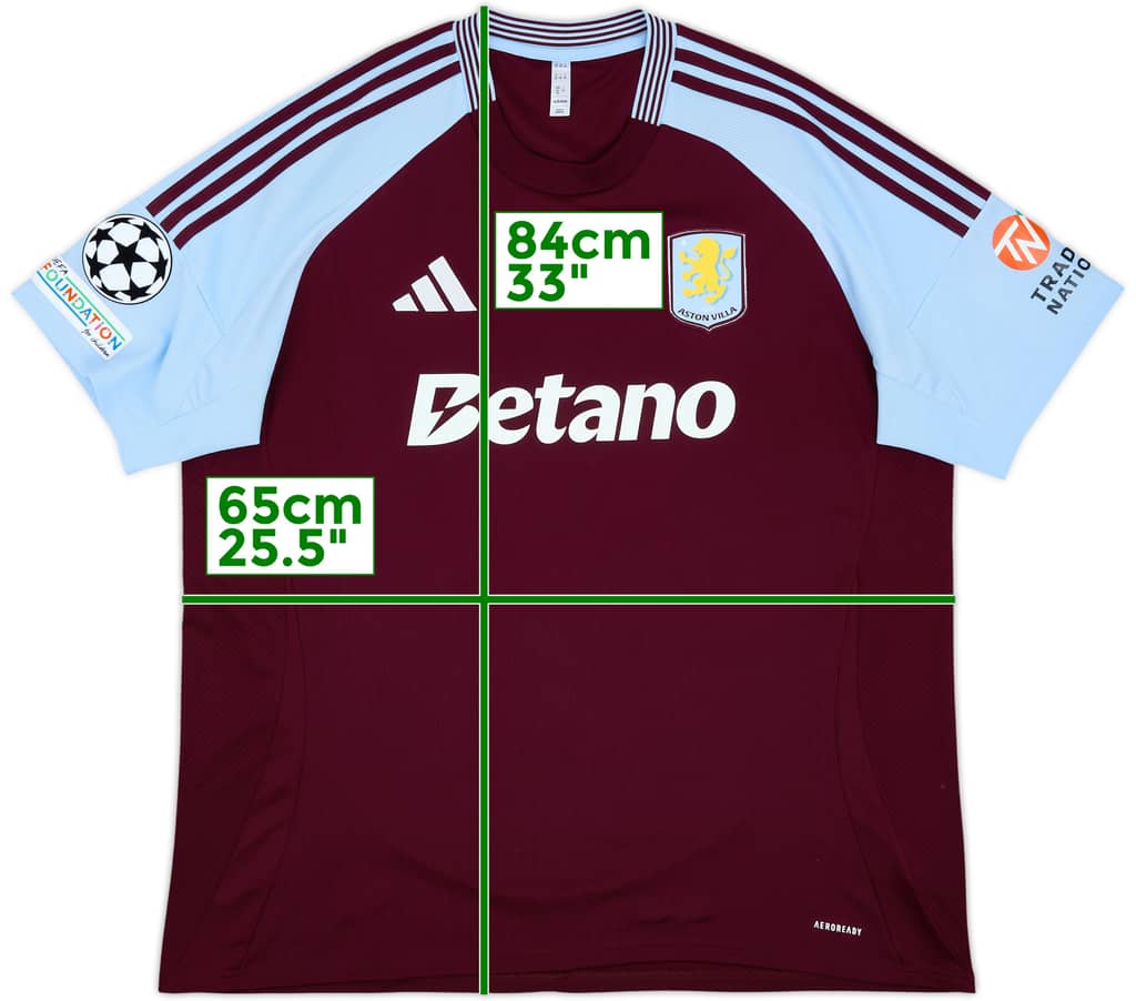 2024-25 Aston Villa Home Shirt - 10/10 - (XXL)