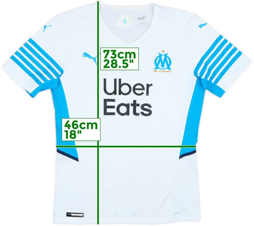 2021-22 Olympic Olympique Marseille Home Shirt - 9/10 - (L)
