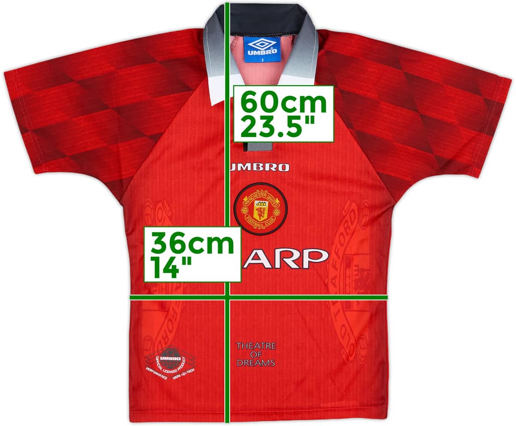 1996-98 Manchester United Home Shirt - 10/10 - (S.Boys)