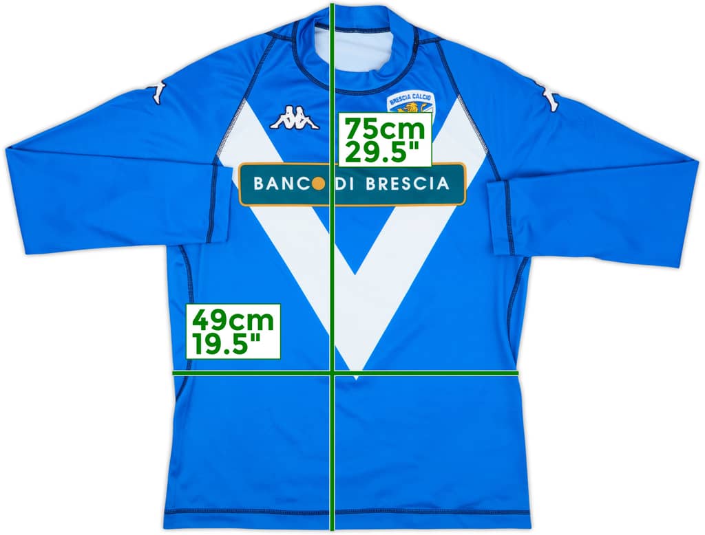 Camiseta de local del Brescia 2003-04 L/S - 8/10 - (XL)