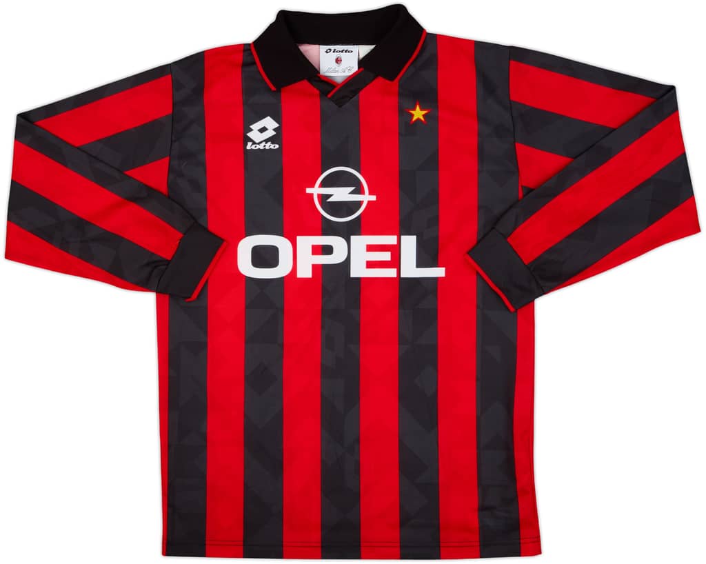 1995-96 AC Milan Home L/S Shirt - 9/10 - (M)