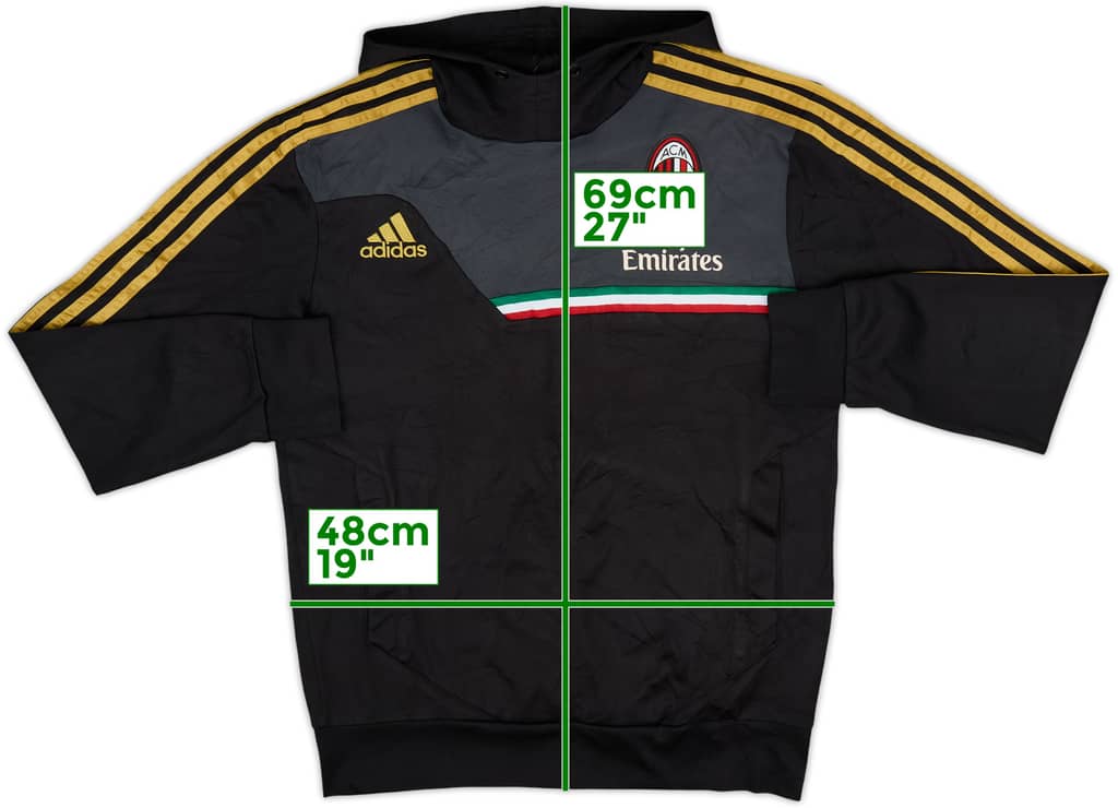 2013-14 AC Milan adidas Hooded Sweat Top - 6/10 - (S)