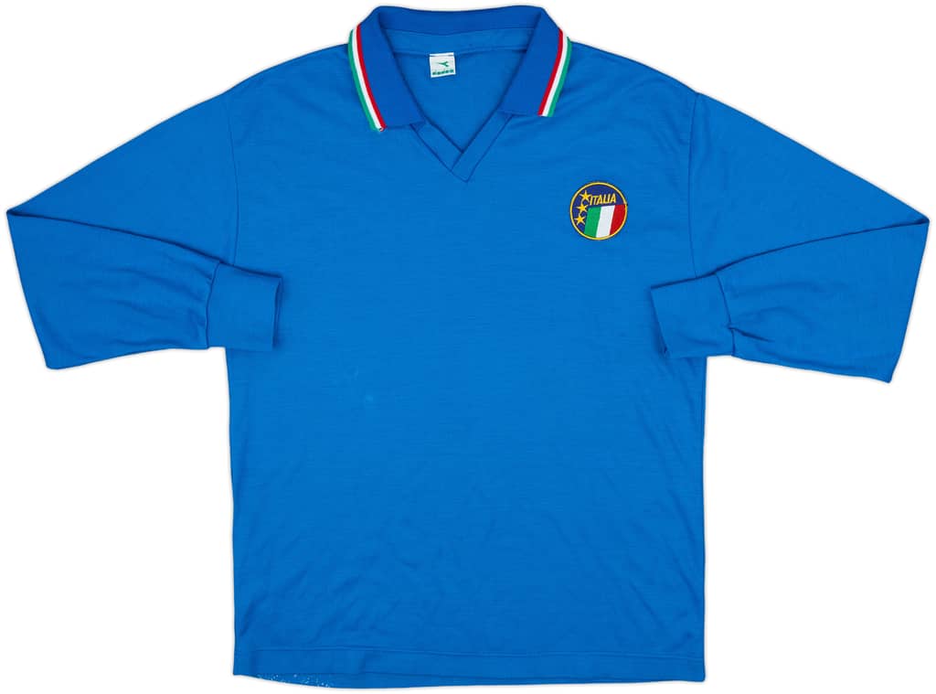 1986-88 Italy Home L/S Shirt - 8/10 - (L)