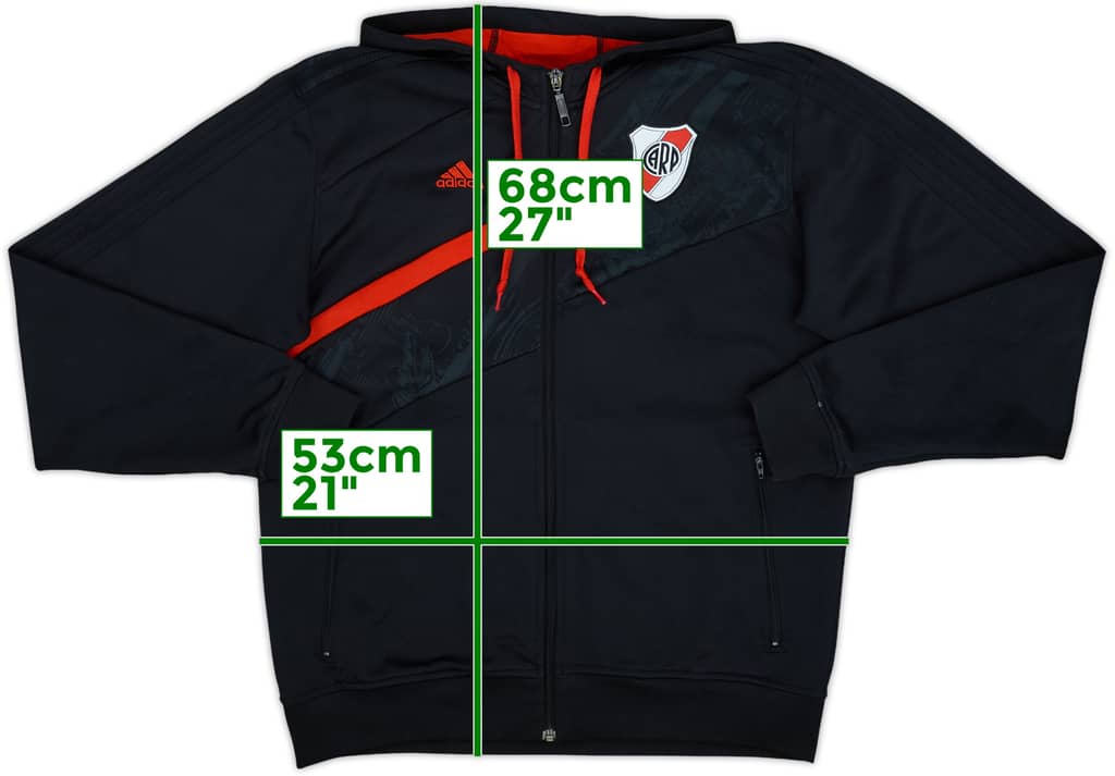 2008-09 River Plate adidas Hooded Sweat Top - 8/10 - (M)
