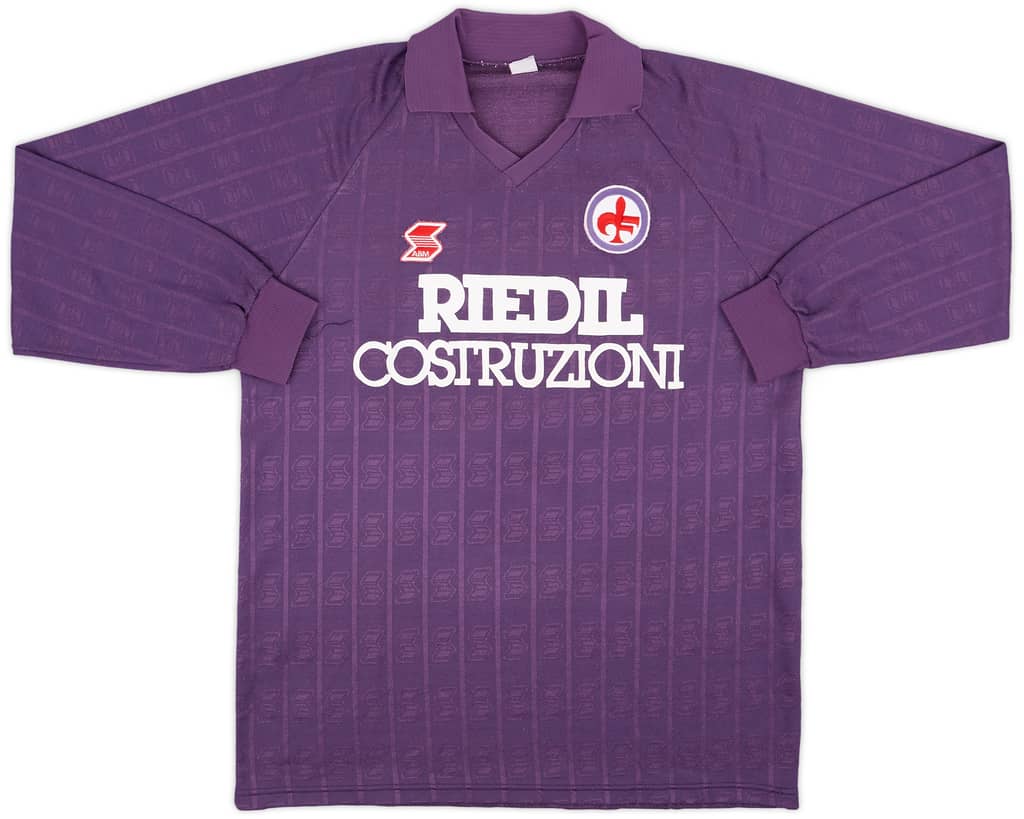 1988-90 Fiorentina Match Issue Home L/S Shirt #6