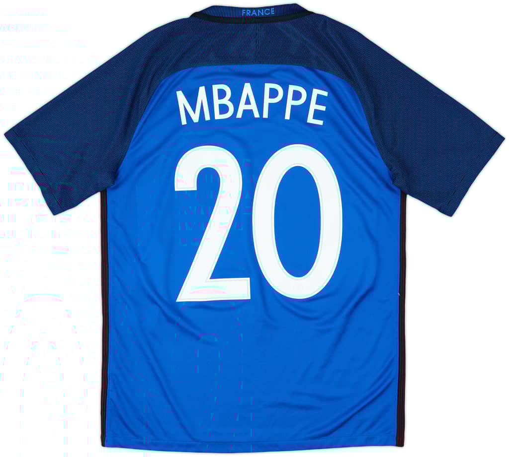 2016-17 France Home Shirt Mbappe #20 - 6/10 - (M)