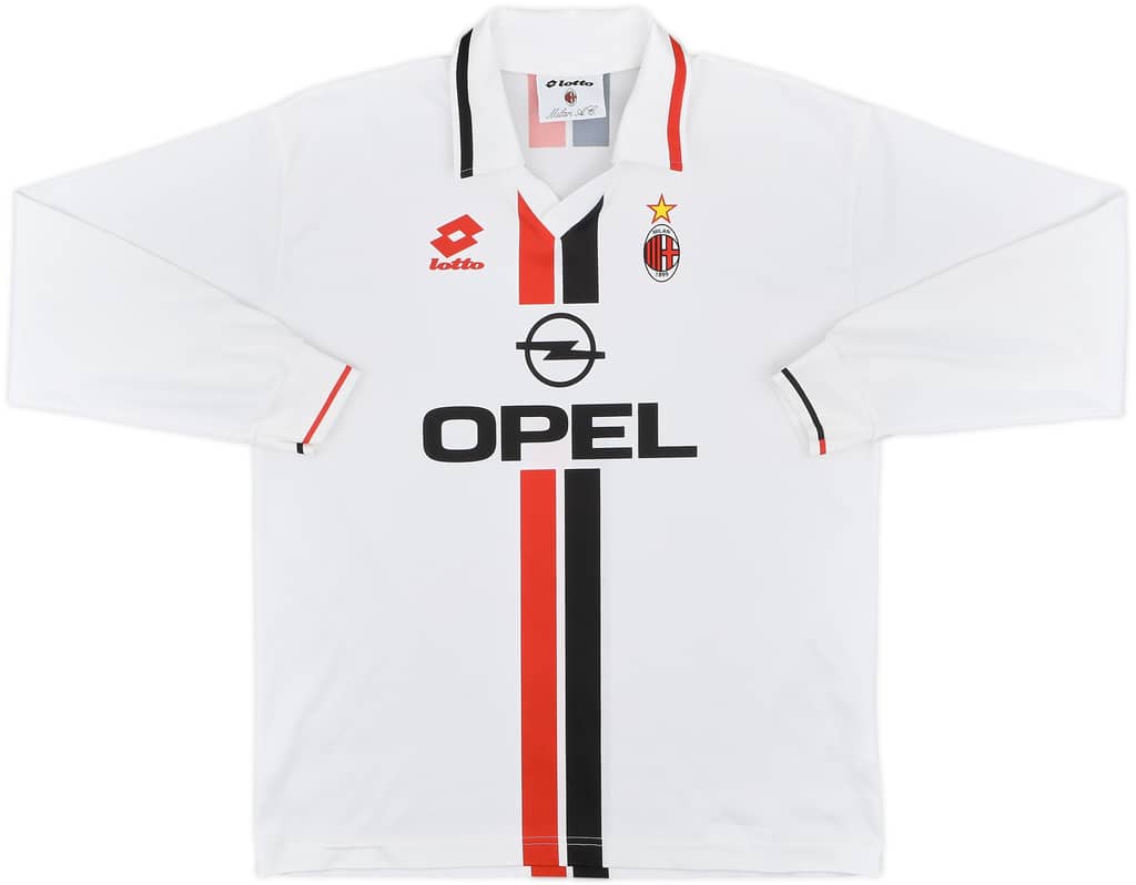 1995-96 AC Milan Basic Away L/S Shirt - 8/10 - (XL.Boys)