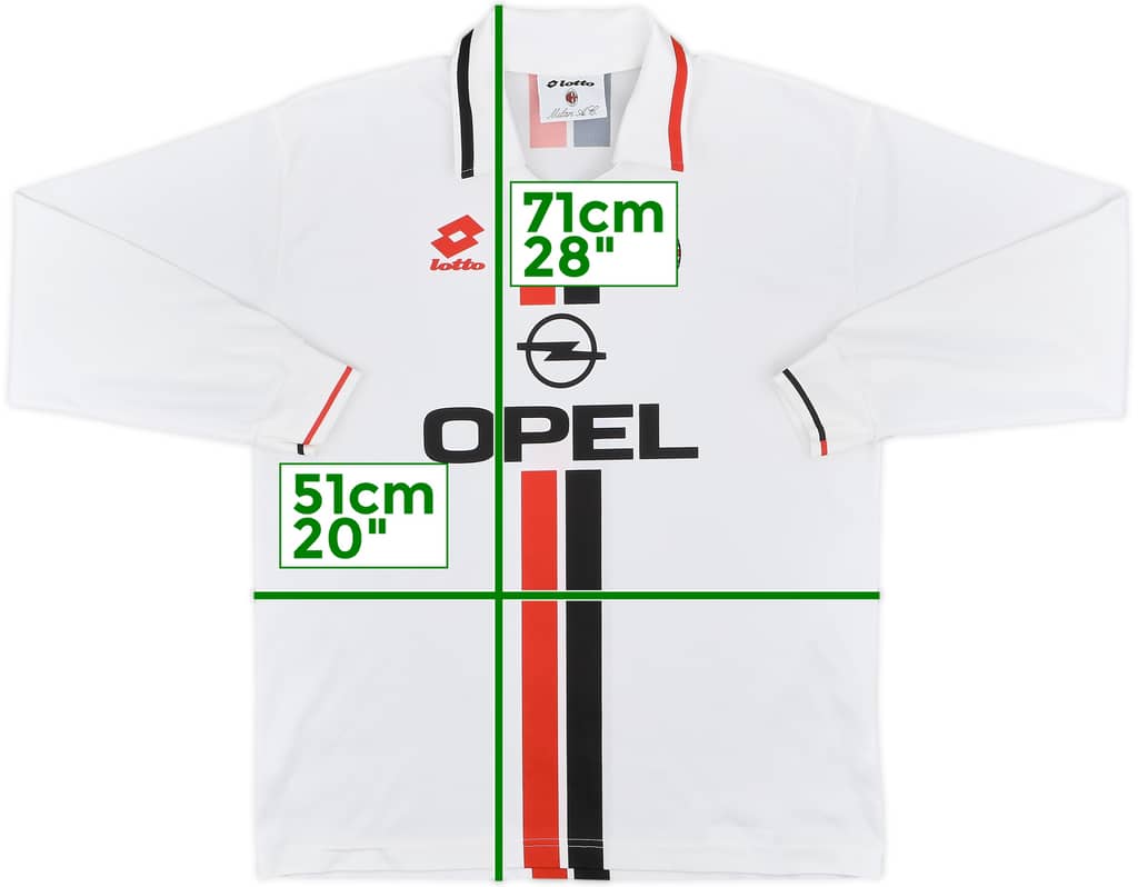 1995-96 AC Milan Basic Away L/S Shirt - 8/10 - (XL.Boys)