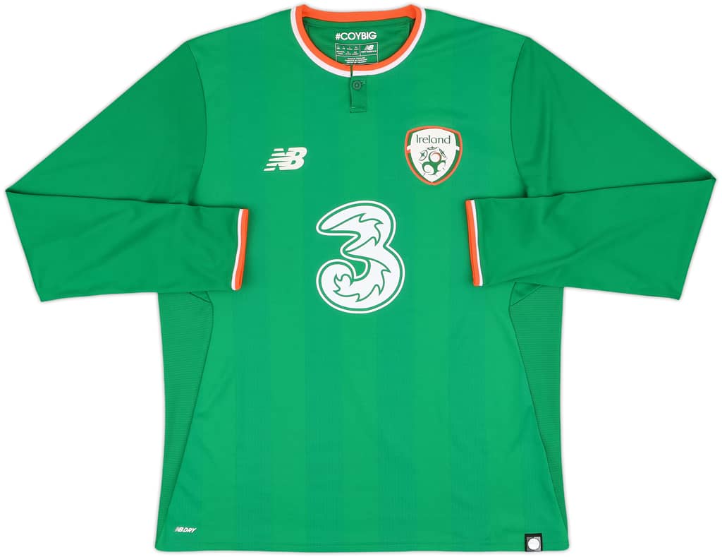 2017-18 Ireland Home L/S Shirt - 8/10 - (L)