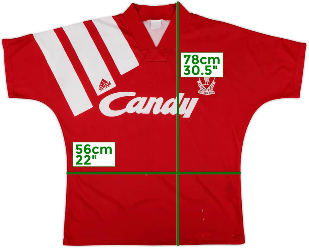 1991-92 Liverpool Home Shirt - 4/10 - (XL)
