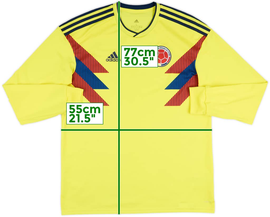 2018-19 Colombia Home L/S Shirt - 8/10 - (L)