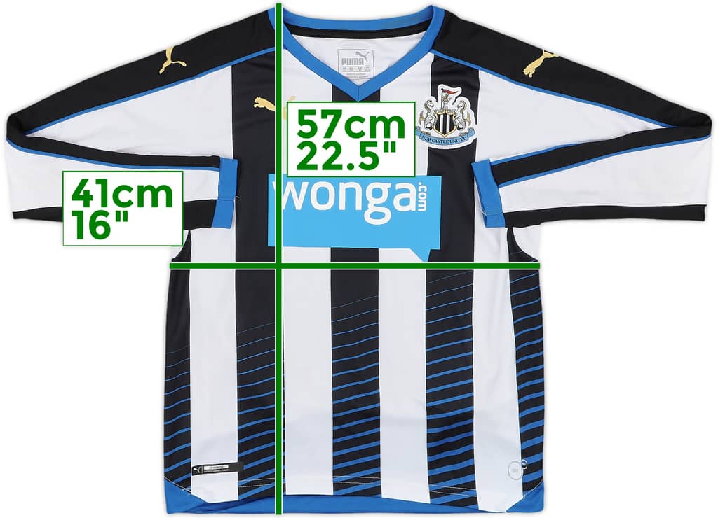 2015-16 Newcastle Home L/S Shirt - 8/10 - (M.Boys)